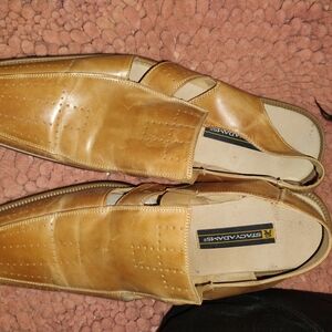 Stacy Adams Tan Leather Slip-On Loafers